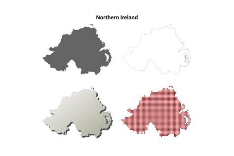 Northern Ireland Outline Map Set