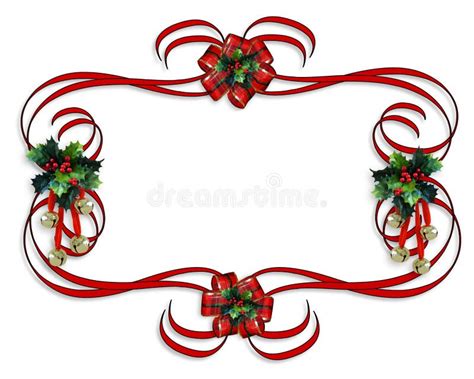 Christmas Border Red Ribbons Stock Illustration Illustration Of