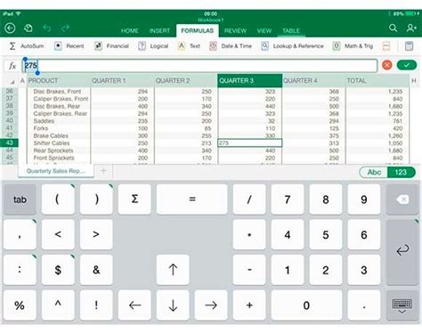 Excel for iPad: Excel's custom keypad - Test drive: Is Microsoft Office ...