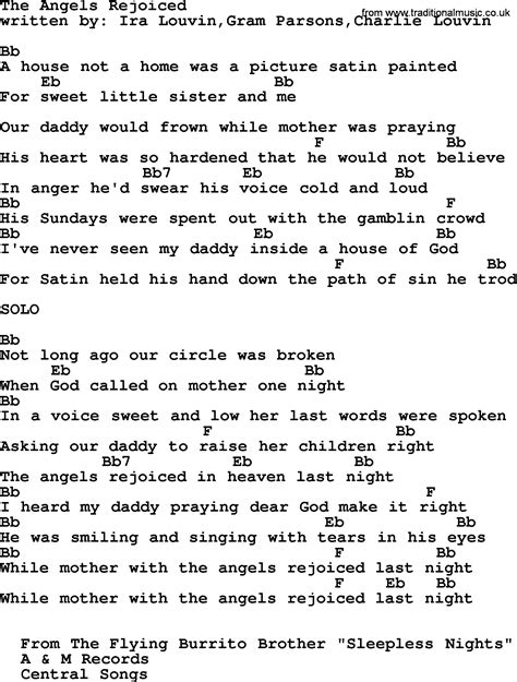 Emmylou Harris Song The Angels Rejoiced Lyrics And Chords