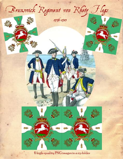 1776 1783 Brunswick Regiment Von Rhetz Flags Through All Ages Llc