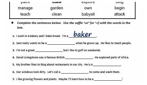 Suffixes Worksheets With Answers - img-Abhay