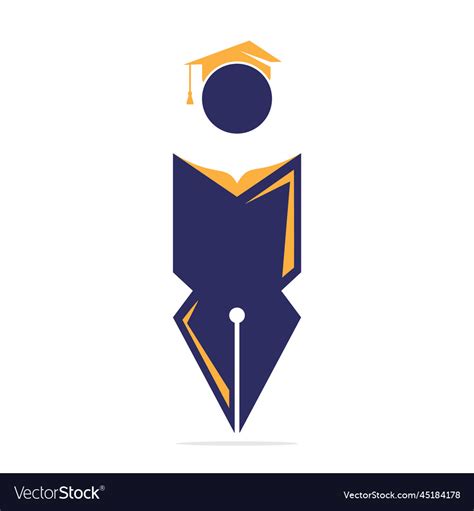 Student With Graduation Cap Logo Design Template Vector Image