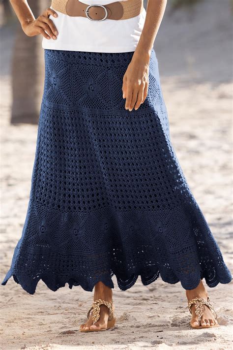 Natural Crochet Maxi Skirt Classic Womens Clothing From