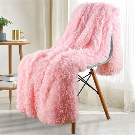 Yjgwl Faux Fur With Sherpa Reversible Warm Throw Blanket Ultra Soft