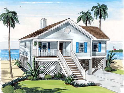 Over 300 block house & cottage plans with basement floor and terrace, plus construction cost estimate. Edison Cove Vacation Beach Home Plan 038D-0762 | House ...
