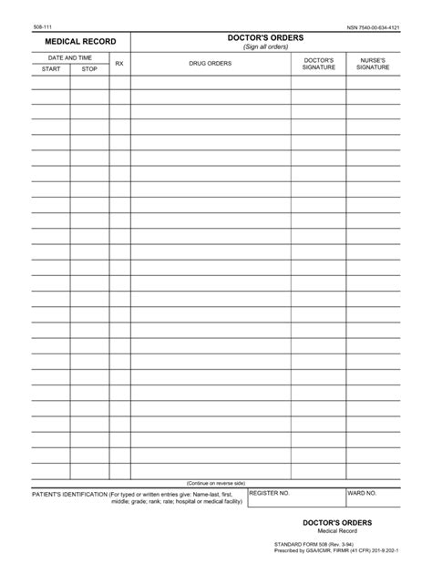 Physician Order Sheet Pdf Fill Online Printable Fillable Blank