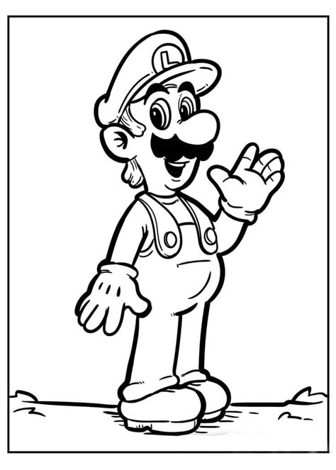 Luigi Simple Para Colorear Imprimir E Dibujar Dibujos Colorear