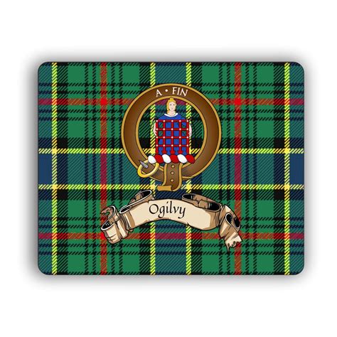 Ogilvy Scottish Clan Hunting Tartan Crest Computer Mouse Pad Etsy Canada