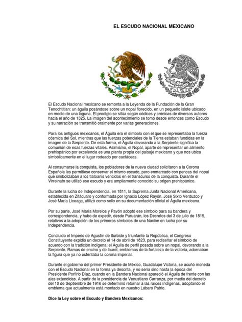 Escudo Nacional Mexicano Pdf México