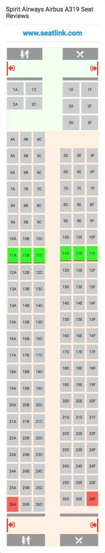 Airbus A320 Spirit Seating Chart