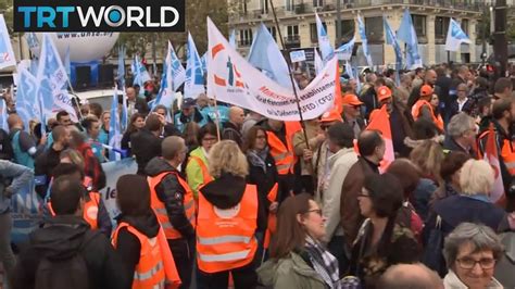Money Talks French Public Sector Workers Protest Against Macrons Labor