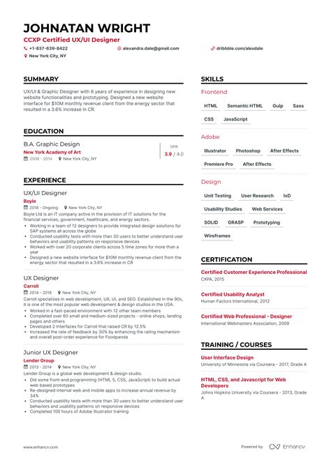 Ux Designer Resume Examples And Guide For 2023 Layout Skills Keywords