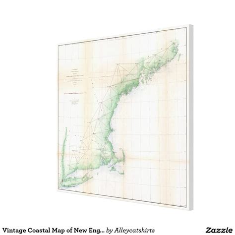 Vintage Coastal Map Of New England 1864 Canvas Print Zazzle
