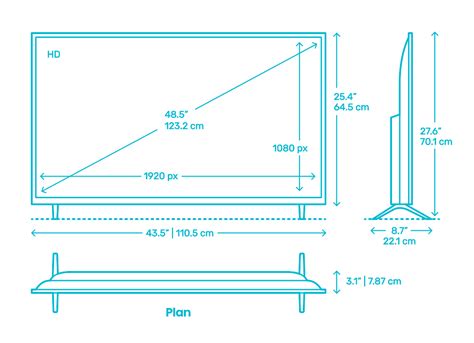 Tcl 3 Series Roku Smart Tv 49” Dimensions And Drawings