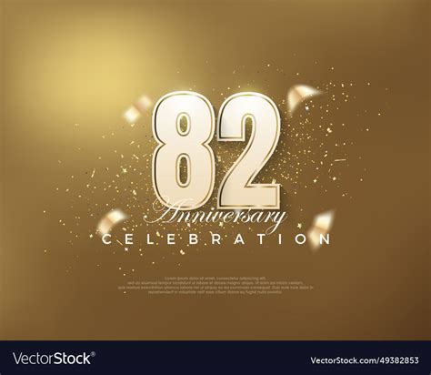 Luxury Gold 82nd Anniversary Celebration Vector Image