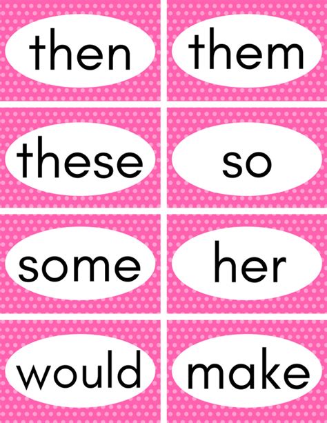 3rd Grade Sight Words Flash Cards Printable Printable Card Free