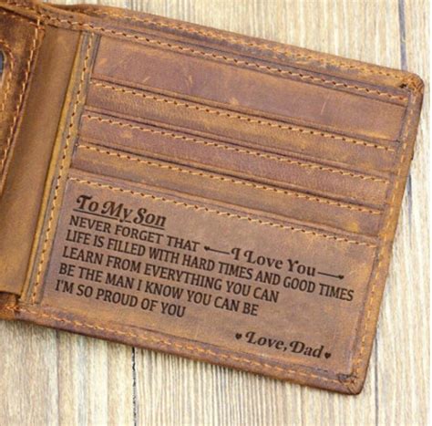 To My Son From Dad Wallet Leather Son Wallet Birthday Graduation Wedding Gift EBay