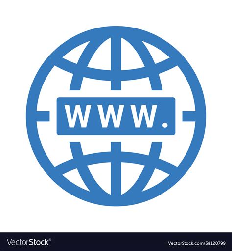 Domain Internet Web Icon Blue Color Royalty Free Vector
