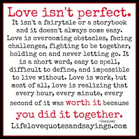 Love Isn T Perfect Quote