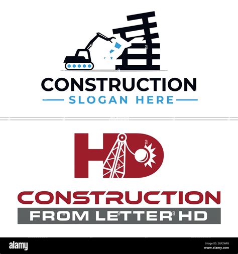 Industrial Construction Building Logo Design Stock Vector Image And Art