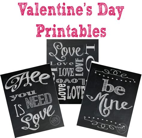 Valentines Day Chalkboard Printables The Diy Village