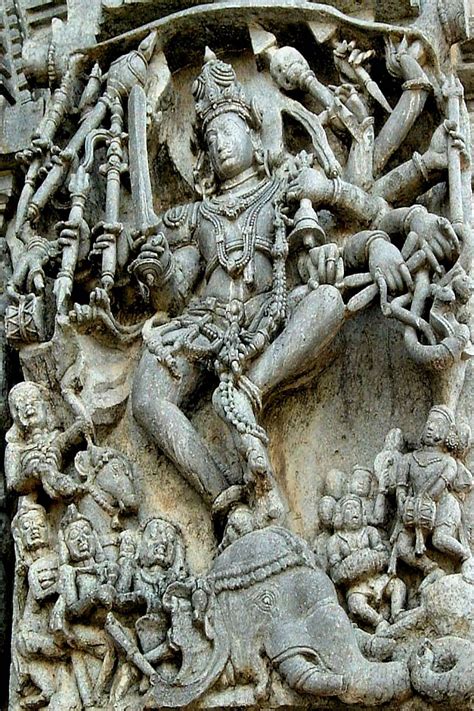 Hoysala Sculpture Of Shiva Dancing On A Demon Elephant Representing