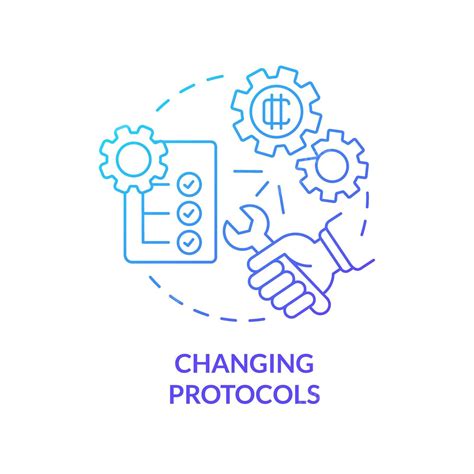 Changing Protocols Blue Gradient Concept Icon Exchange Editable Round