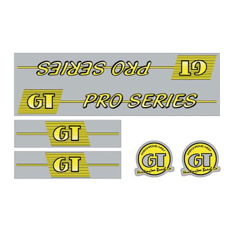 Gt 1986 Pro Series On Silver Decal Set Old School Bmx