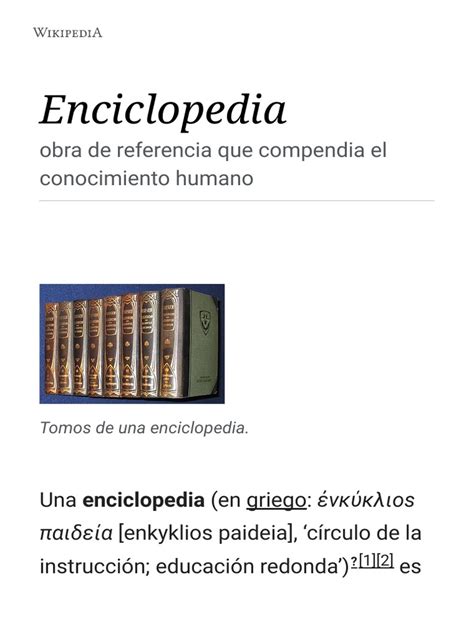 Enciclopedia Wikipedia La Enciclopedia Libre Pdf Enciclopedias