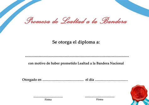 Certificado De Promesa A La Bandera Todo Certificados