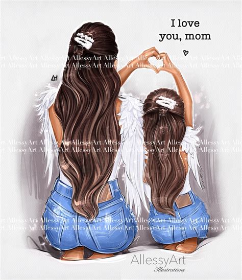 Instant Download I Love You Mom Digital Illustration Etsy