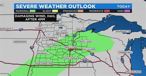 Mn Weather Marginal Risk For Severe Storms Monday Night With Humidity