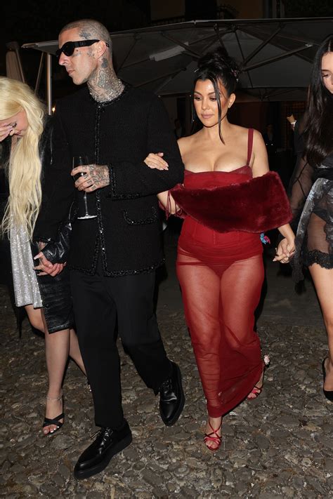 Kourtney Kardashian Wore A See Through Red Dress For Prewedding Dinner In Italy—see Pics Glamour
