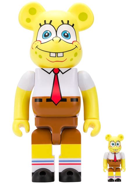 Medicom Toy Spongebob Bearbrick Set In Yellow Modesens Spongebob