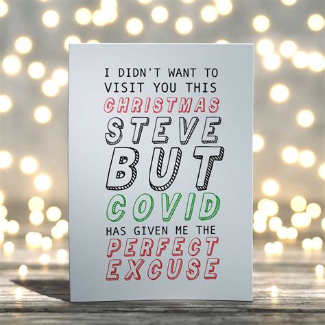 Perfect Excuse Cheeky Christmas Card By Bedcrumb