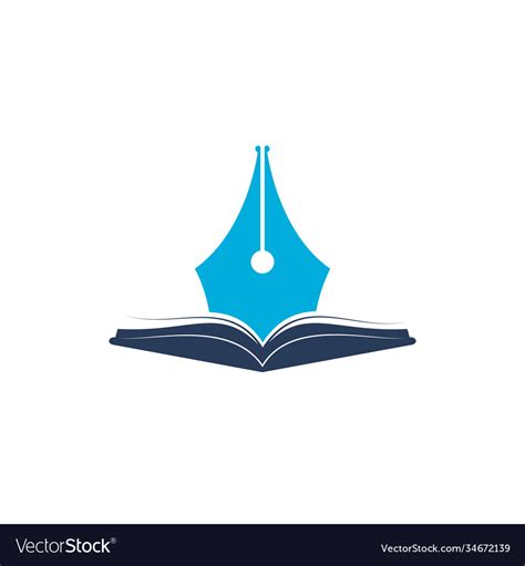 Book Pen Logo Design Royalty Free Vector Image