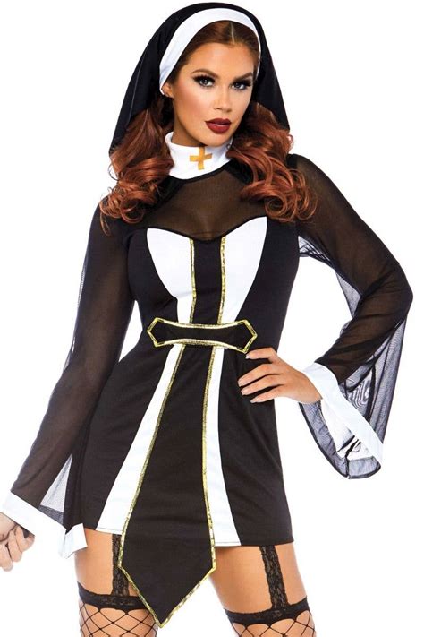 Sexy Sinner Nun Womens Costume Womens Twisted Sister Costume