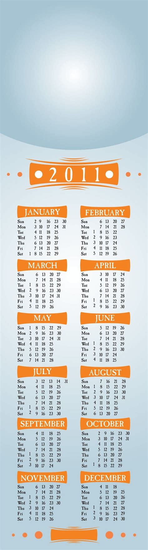 Simple 2011 Calendar Template Eps Vector Uidownload