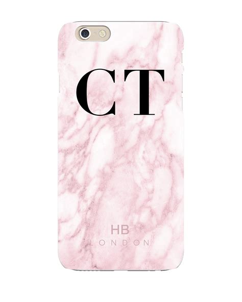 Personalised Pink Marble Initial Phone Case Hb London