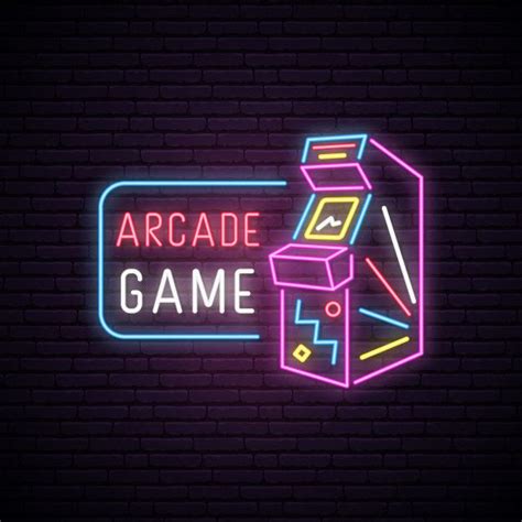 Neon Sign Of Arcade Game Machine Neon Signs Arcade Game Machines