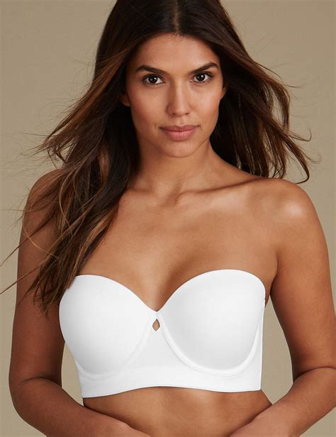 Lyst Marks And Spencer Low Back Padded Strapless Bra A Dd In White