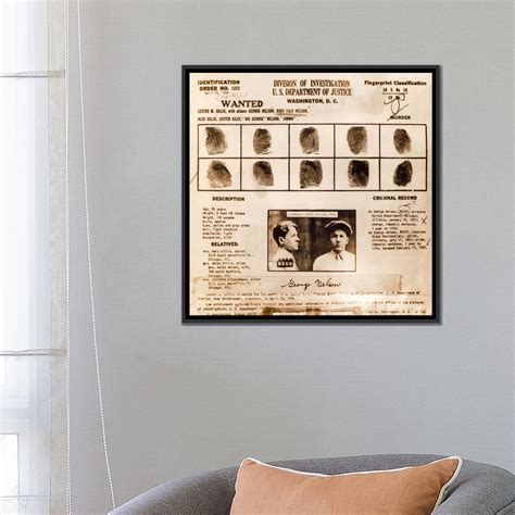 iCanvas Lester M. Gillis alias 'Baby Face Nelson' Wanted Poster