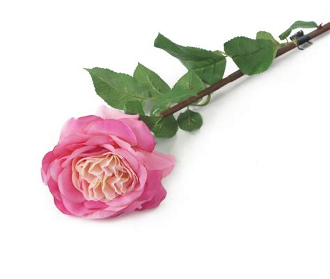 Artificial 92cm Single Stem Fully Open Pink Rose Artplants