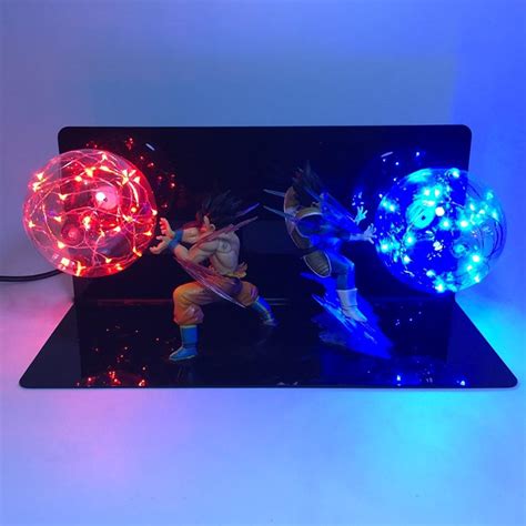 This comic lamp features vegeta and son goku in action, demonstrating their super powers. Dragon Ball Z Goku and Vegeta Ki Blast LED Lamp - Otakupicks