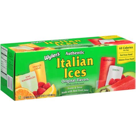 Wyler S Authentic Original Flavors Italian Ices 2 Oz 12 Ct