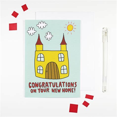 A new home drains all your life's savings, but in return gives you a new life. Congratulations New Home Card By Angela Chick | notonthehighstreet.com