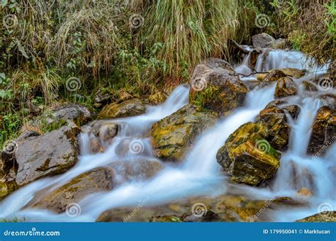 A Freshwater Stream Runs Through Tropical Forests Close To The Machu