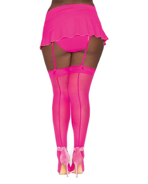 Dreamgirl International Plus Size Sheer Thigh High Stockings With Back Seam Whats New For Women