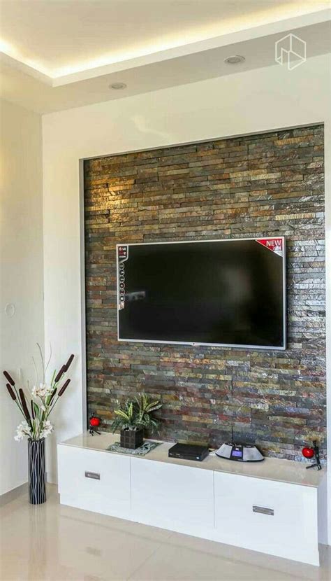 Stone Tv Wall Design Ideas 676x1185 Download Hd Wallpaper